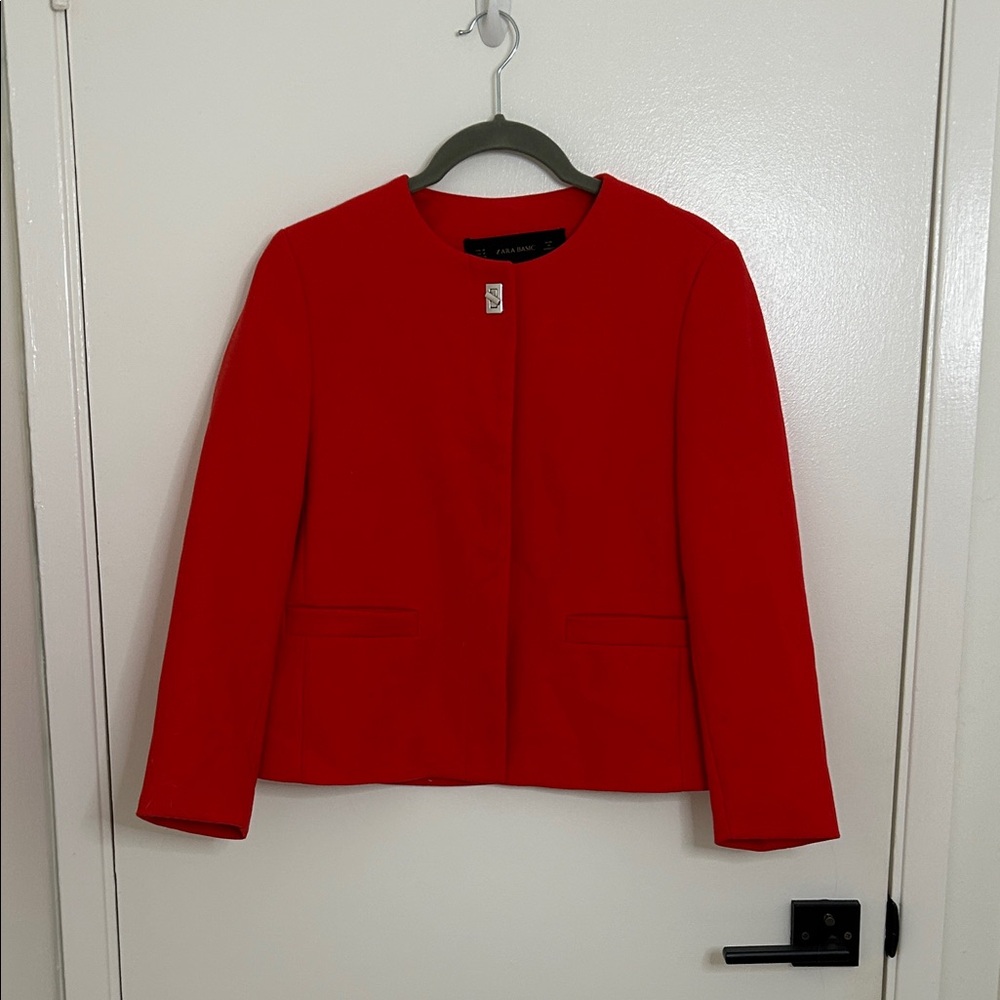 Zara Basics Red Jacket Size Medium - image 1